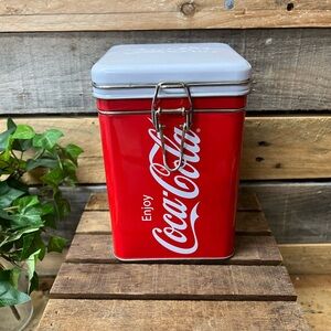 Coca Cola Red Metal Lock Top Tin
